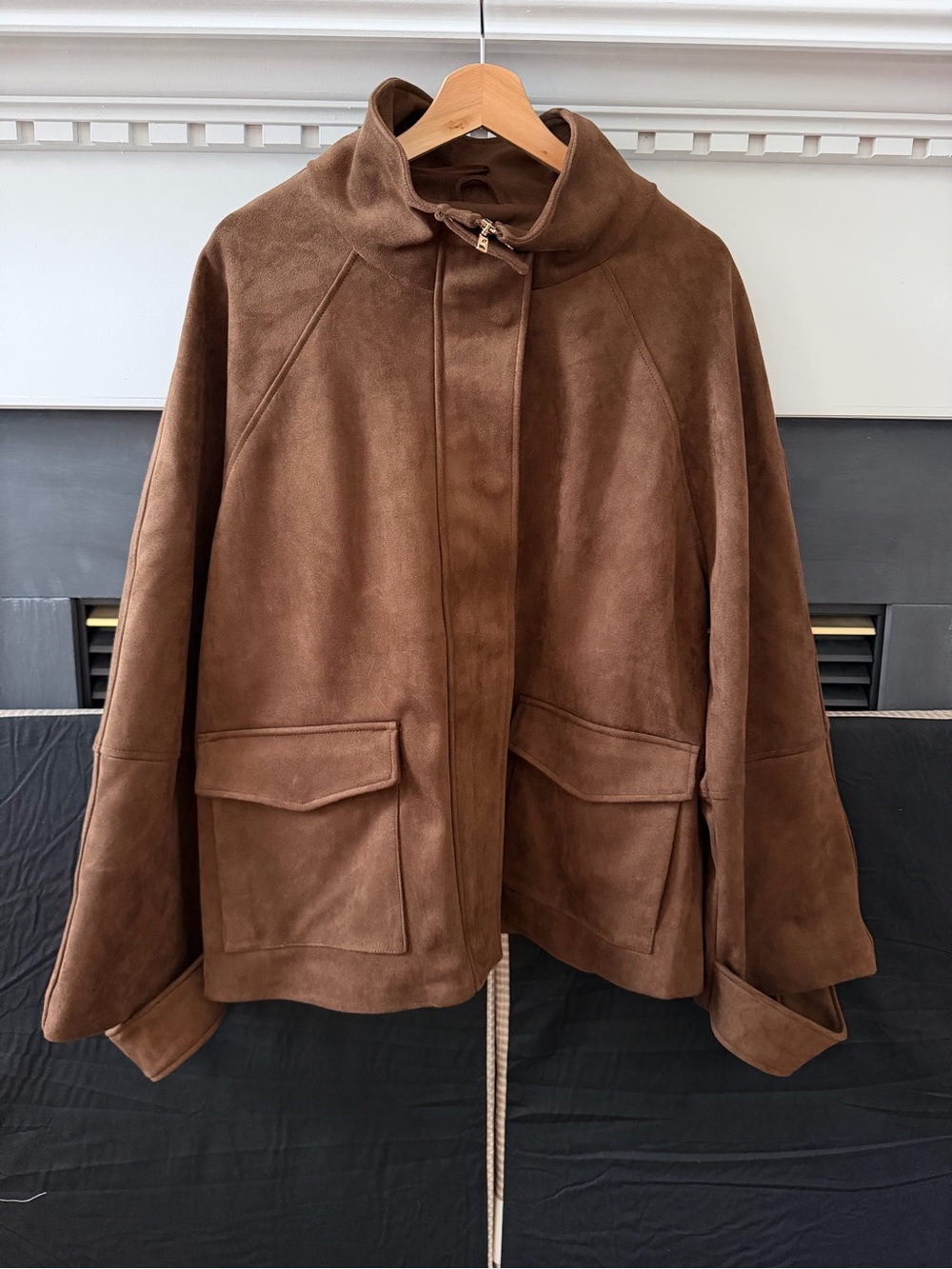 Zara Brown Suede Cropped Jacket